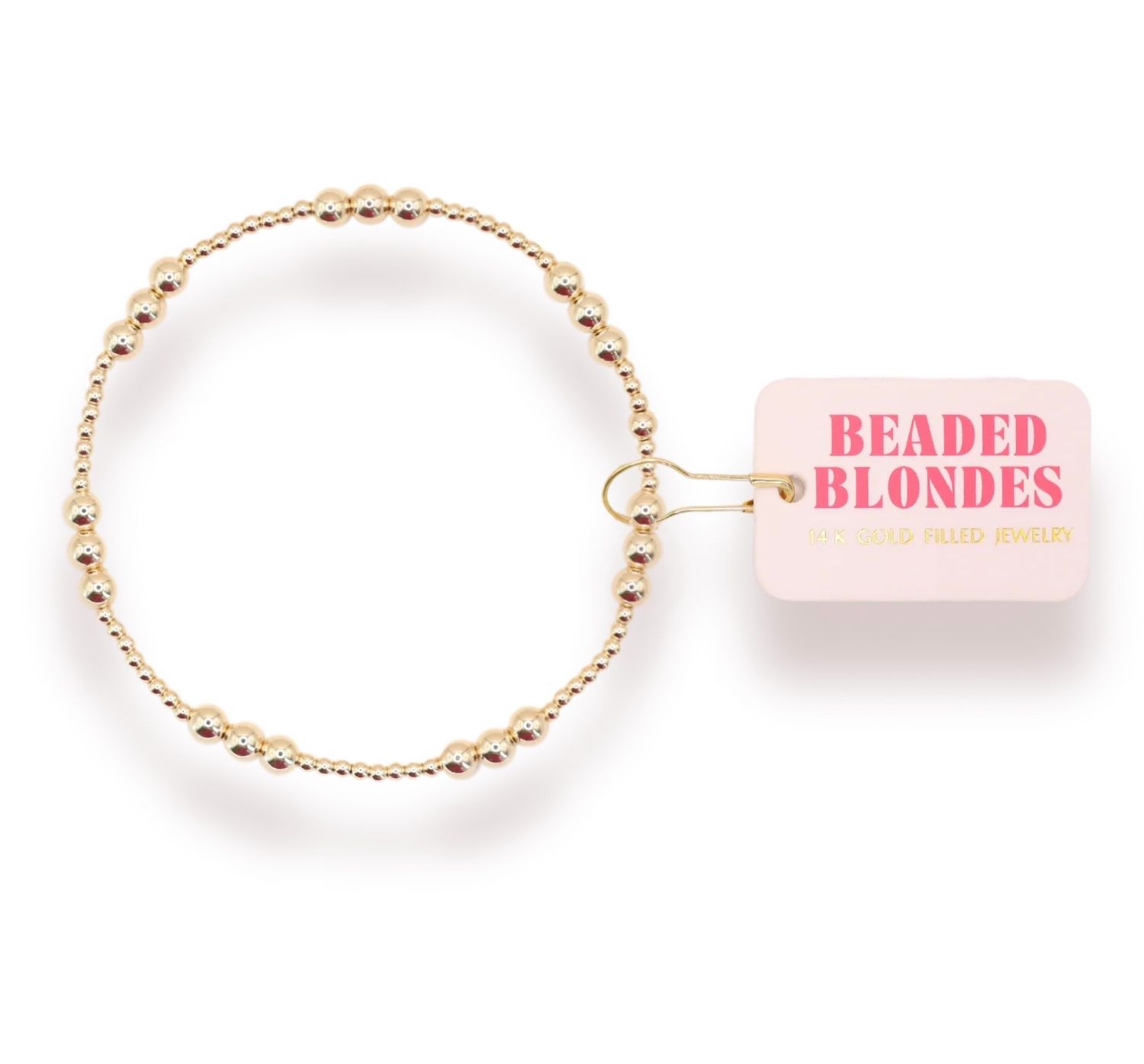Beaded Blondes ILY Bracelet Gold 6.75&quot;