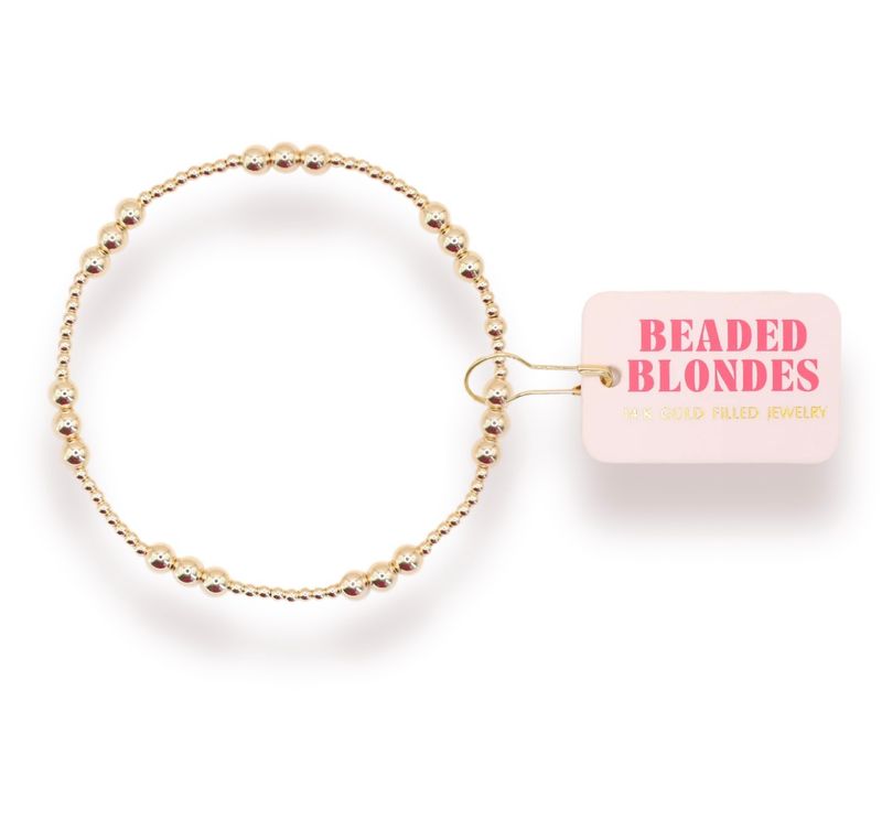 Beaded Blondes ILY Bracelet Gold 6.75&quot;