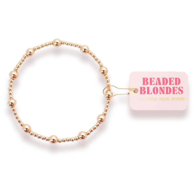 Beaded Blondes Lively Bracelet Gold Petite 6.25&quot;