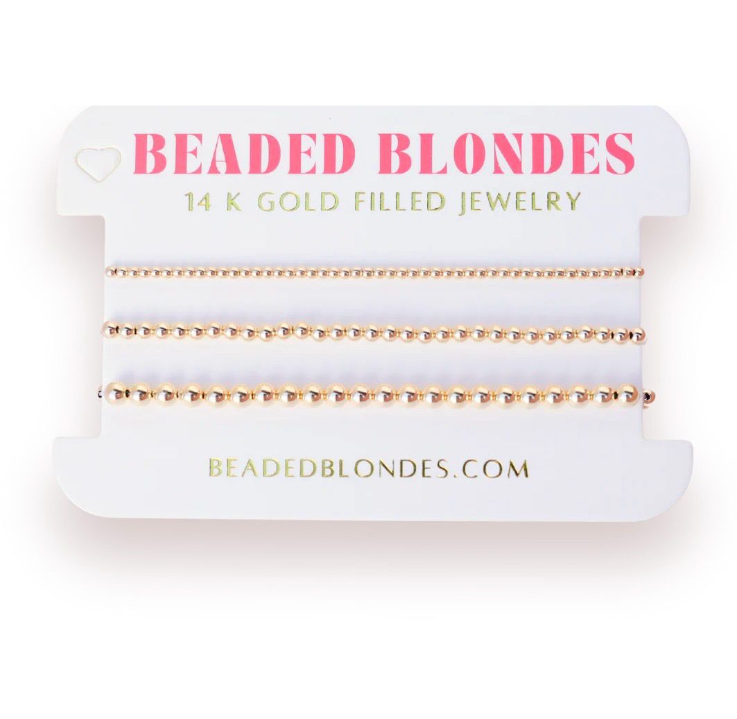 Beaded Blondes Dainty Not So Basic Set Gold-Extended 7.25&quot;