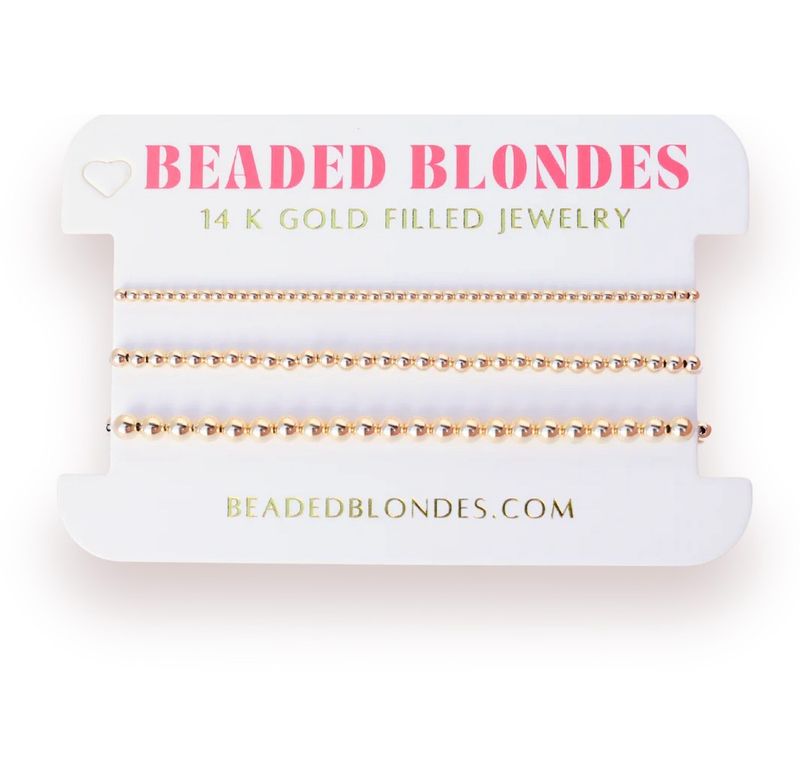 Beaded Blondes Dainty Not So Basic Set Gold-Extended 7.25&quot;