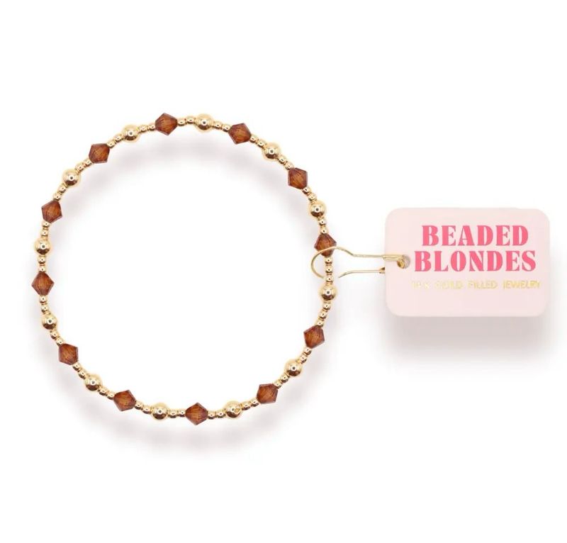 Beaded Blondes Burnt Orange June Bracelet 6.75&quot;