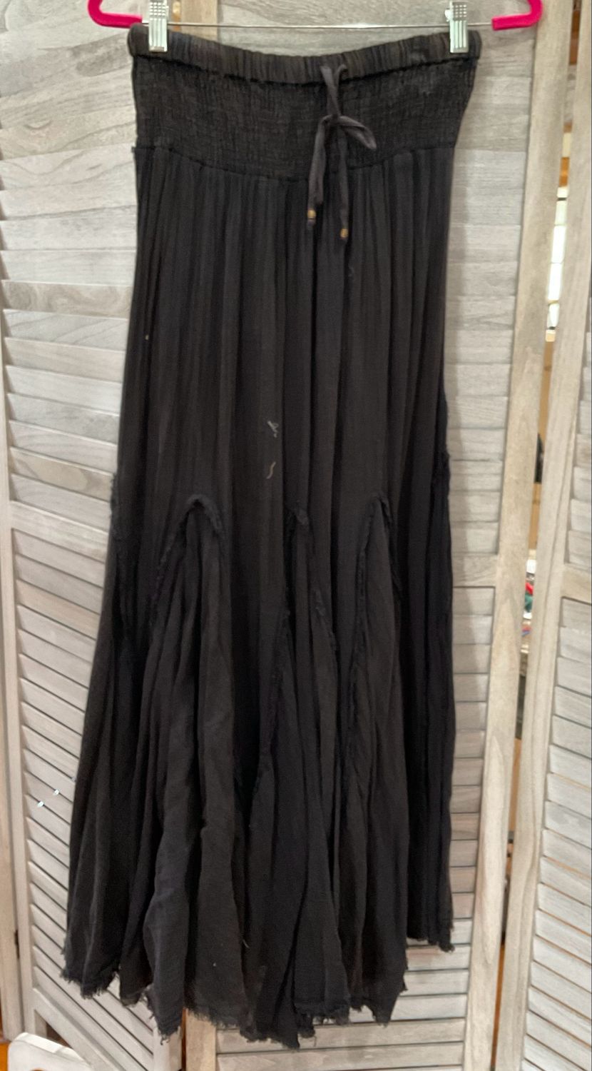 A Rare Bird Skirt/Tube Dress Combo-Washed Black Gauze