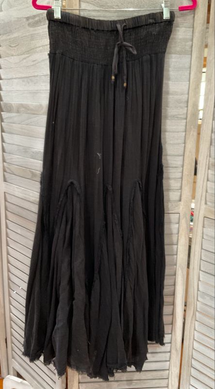 A Rare Bird Skirt/Tube Dress Combo-Washed Black Gauze