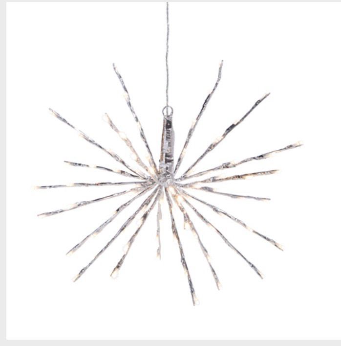 RAZ 3737053 Silver Starburst w/80 Warm White Lights/Remote 18&quot;