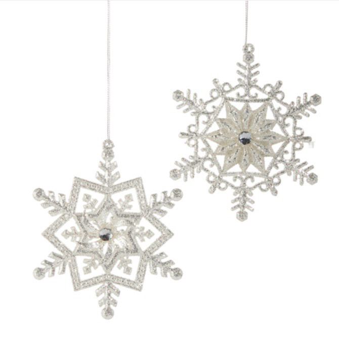 RAZ 4546002 Silver Snowflake Ornament 5&quot;