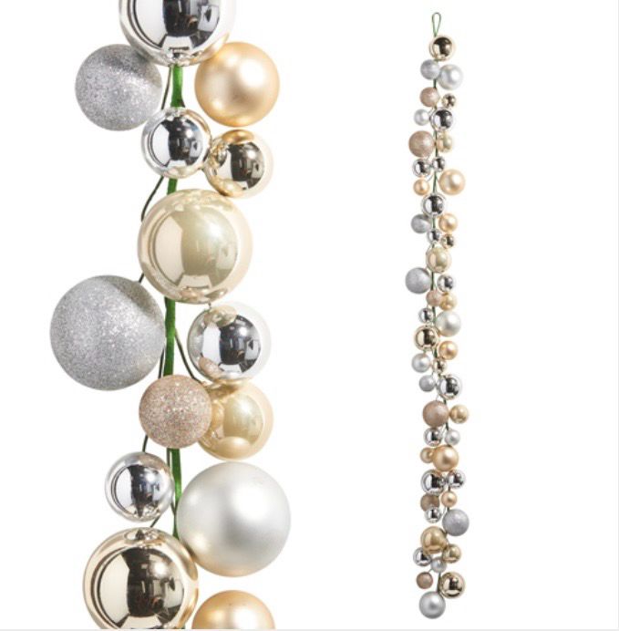 RAZ G4432706 Champagne Ball Garland 6&#39;