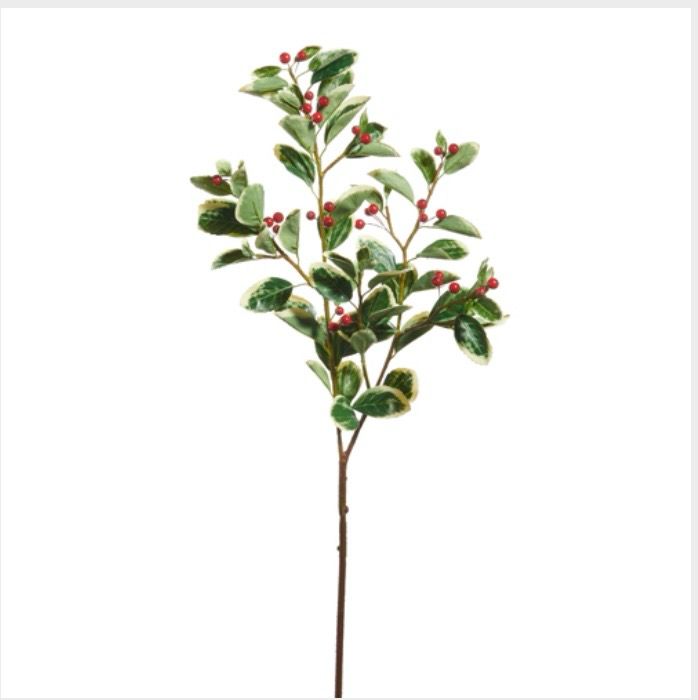 RAZ F4542021 Leaf and Red Berry Spray 38&quot;