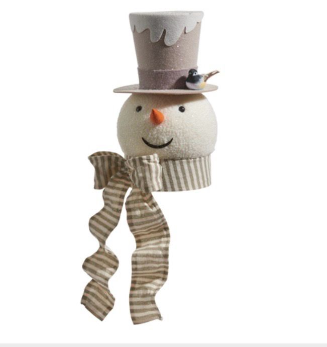 RAZ 4416350 Whimsical Snowman Tree Topper 16&quot;