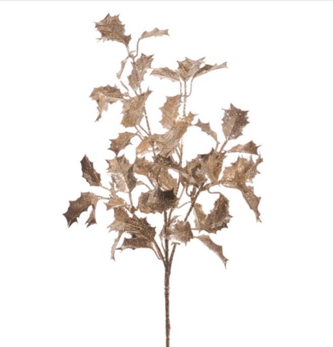 RAZ F4509624 Gold Holly Spray-24&quot;