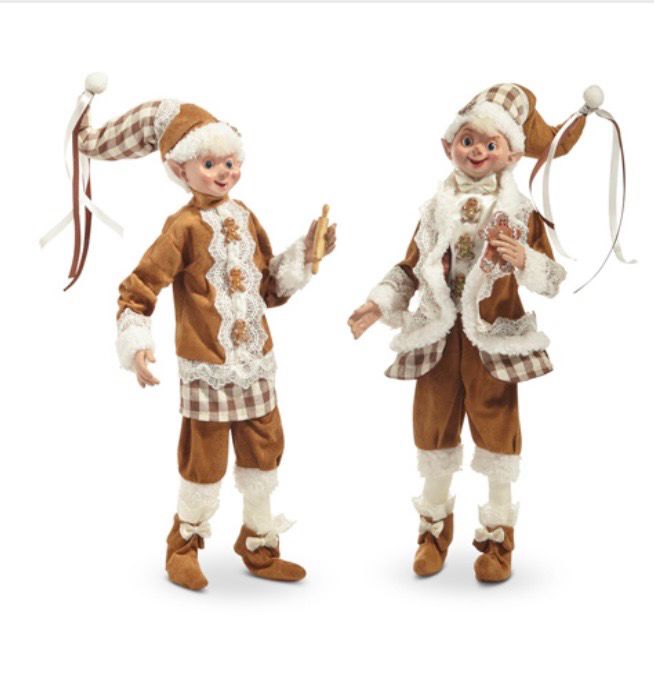 RAZ 4402413 Posable Gingerbread Elf 16”