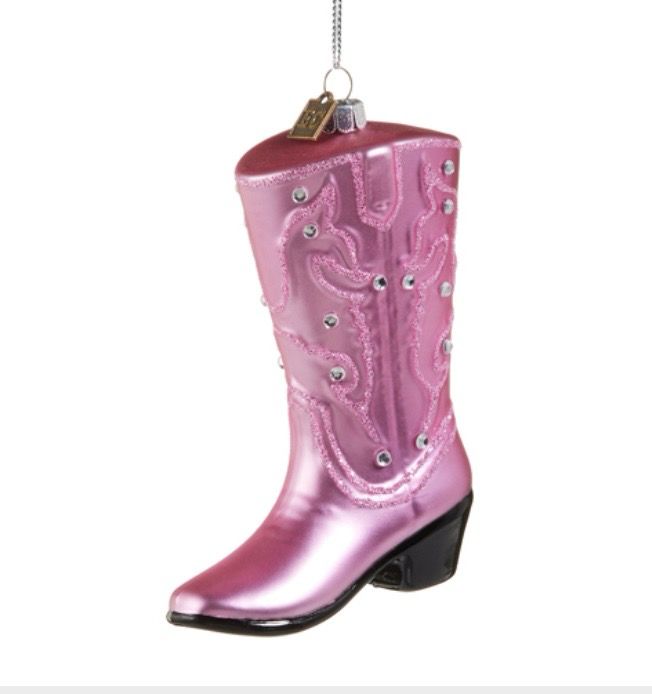  RAZ 4553145 Pink Shiny Boot Ornament 5”