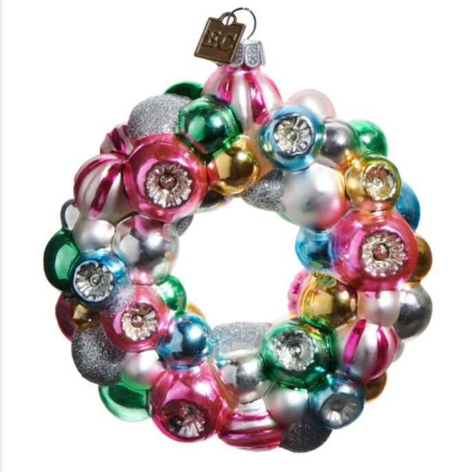 RAZ 4553180 Multicolor Wreath Ornament 4.5”