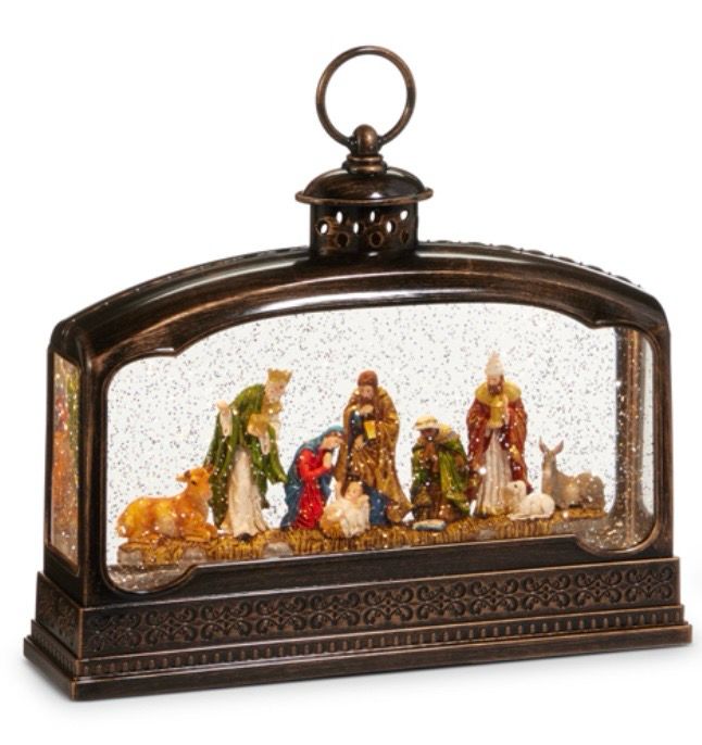 RAZ 4540521 Nativity Lighted Water Terrarium 11.5”