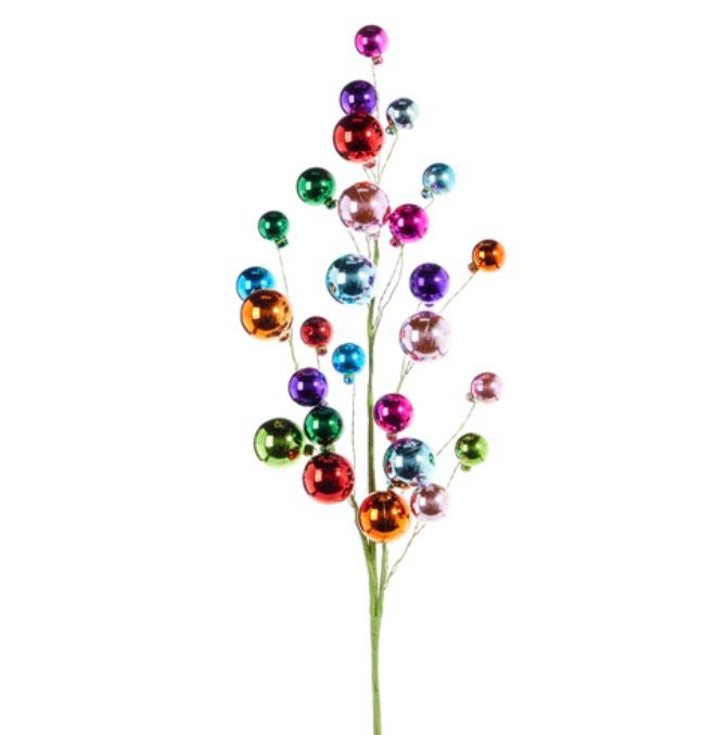 RAZ F4202323 Multicolor Ball Ornament Spray 31”