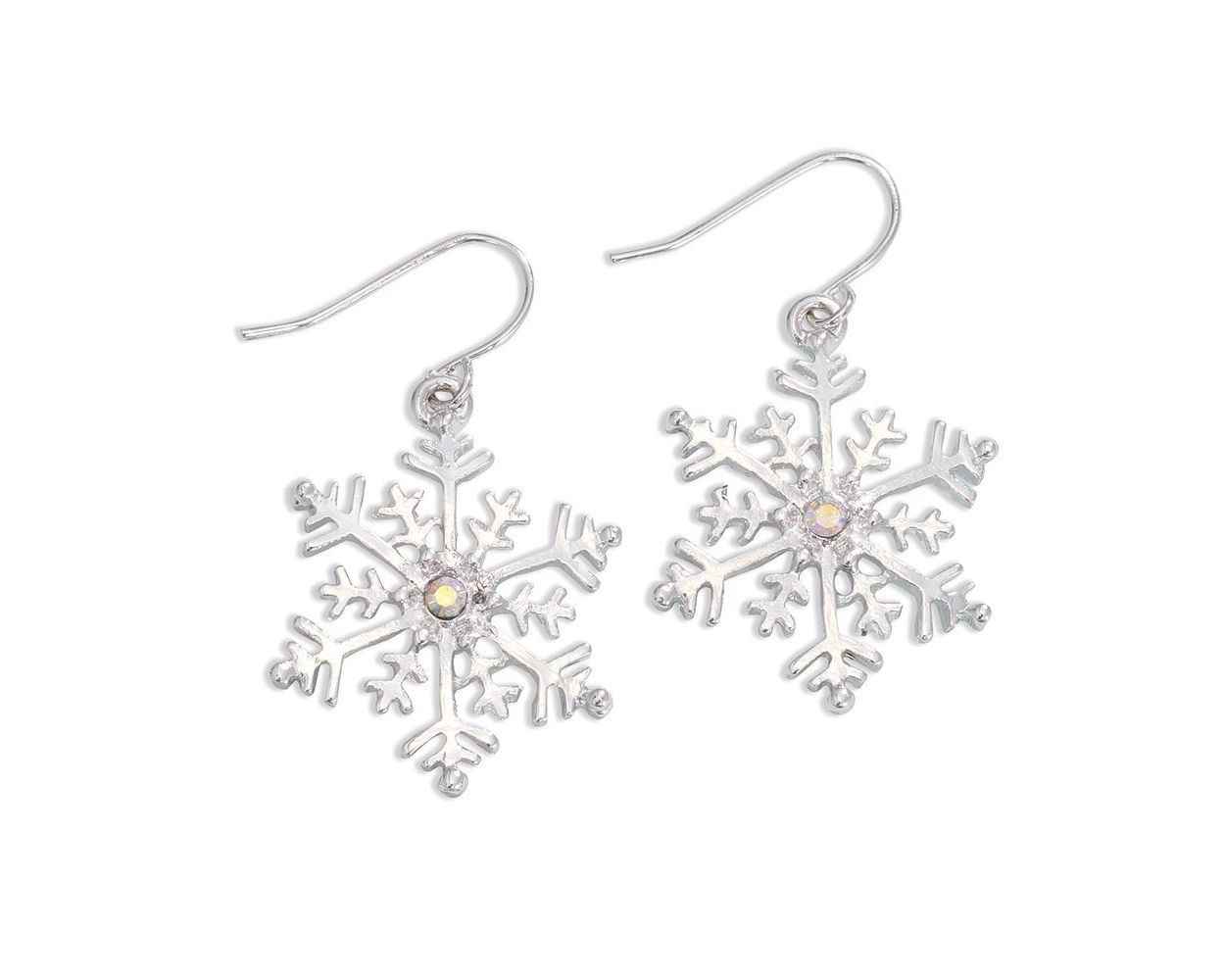 Periwinkle by Barlow 8105761 Silver Snowflakes-Earrings