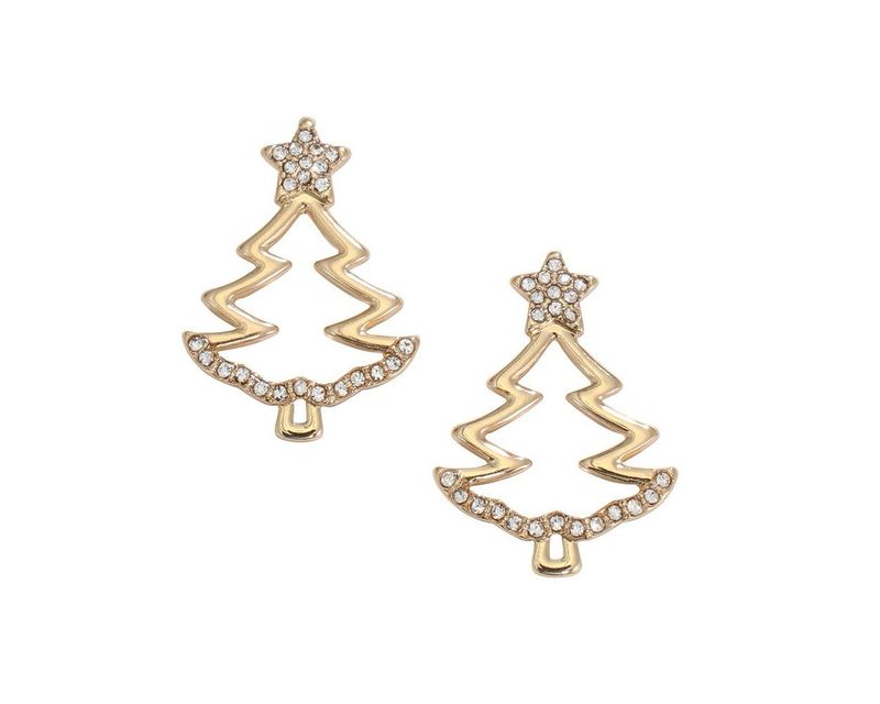 Periwinkle by Barlow 8102588 Christmas Tree w/Crystals Earrings