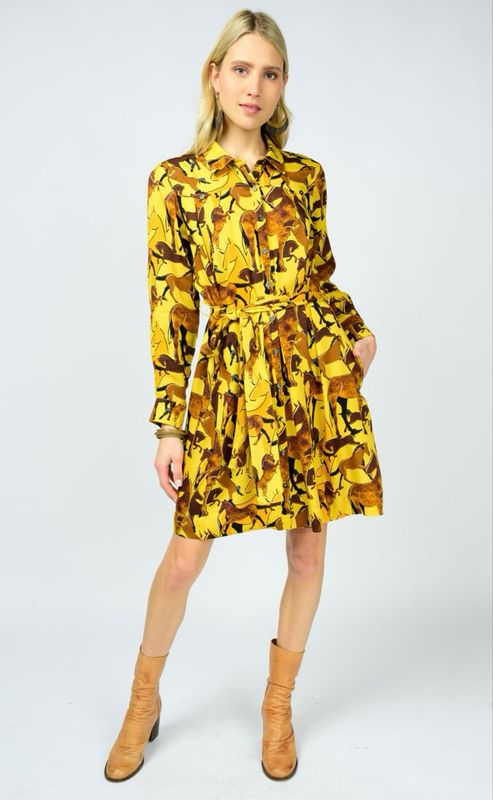 Uncle Frank 73637 Saddle Up Dress- Citron