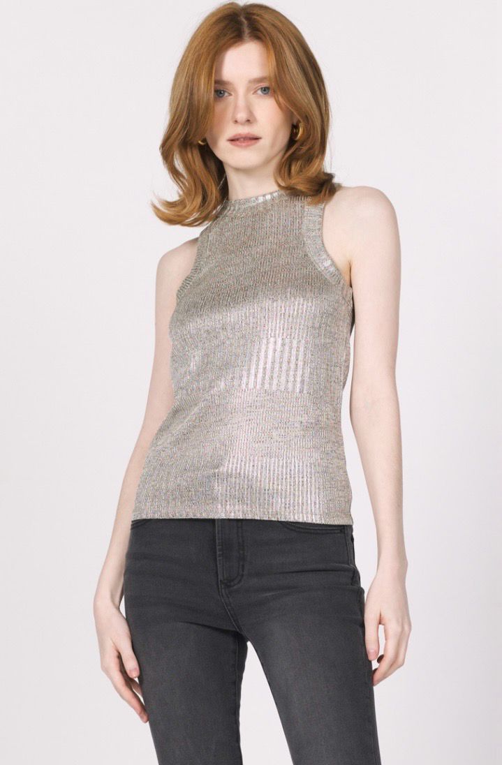 Another Love VCKN1828SVF Pamela Tank-Silver Foil