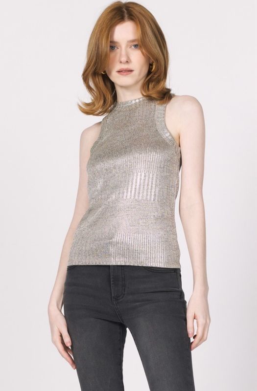 Another Love VCKN1828SVF Pamela Tank-Silver Foil