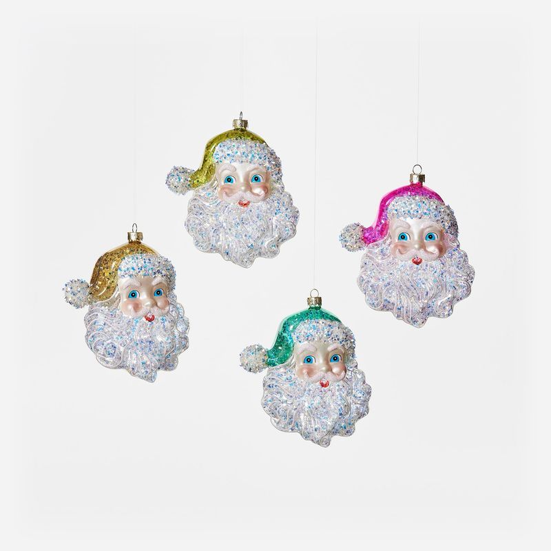 180 Degrees NT0601 Cheerful Santa Ornament-Glass
