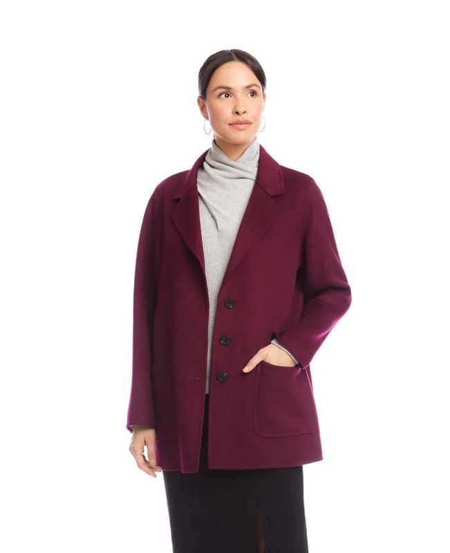 Karen Kane 3L33702 Oversized Blazer-Eggplant
