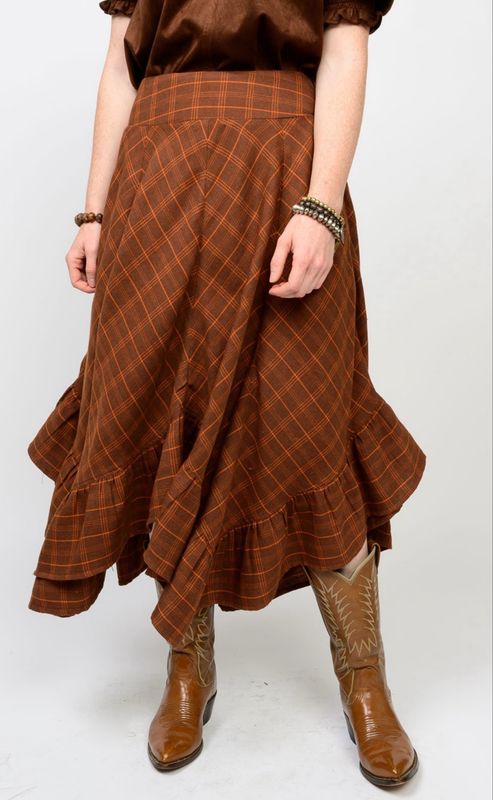 Ivy Jane 530026 Plaid Ruffled Skirt