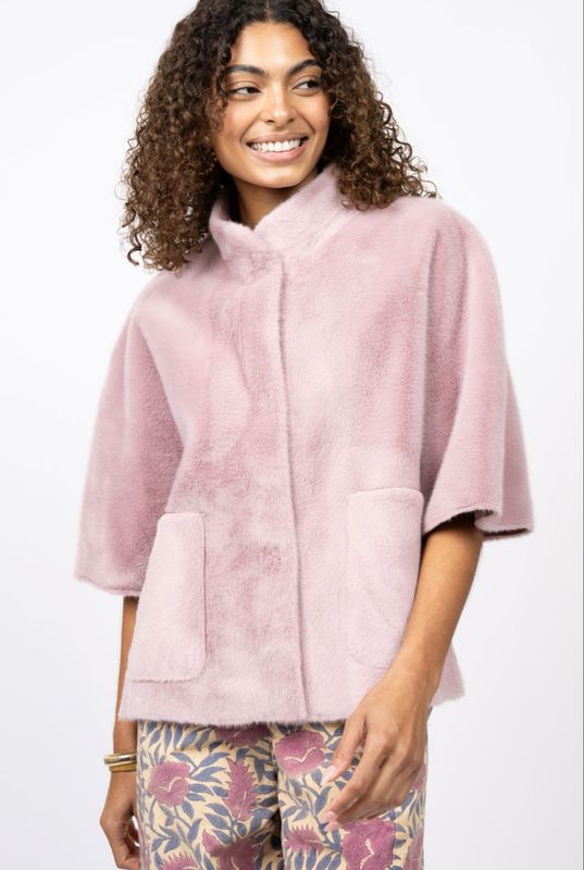 Ivy Jane 130225 Faux Capelet Jacket-Lilac