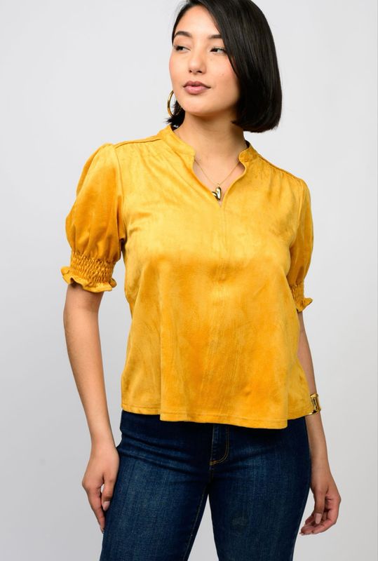 Ivy Jane 630376 Suede Top-Gold