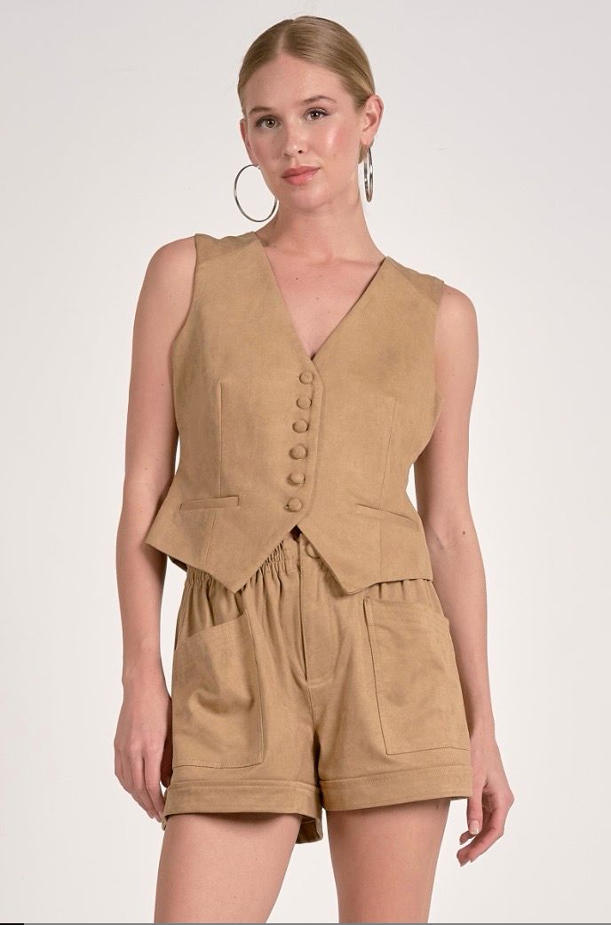 Elan SU8106 Suede Vest-Sand