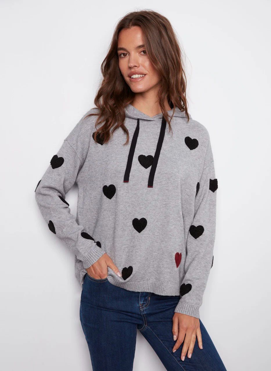 Charlie B C2436Y/736A Boucle Hoodie-Grey