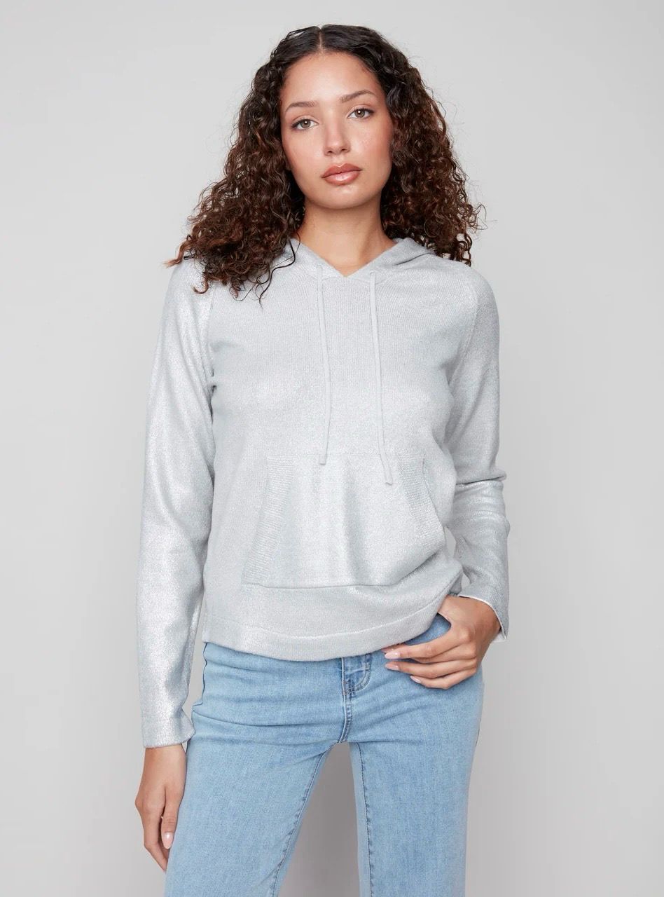 Charlie B C2733R/462C RaglanSlv Hoodie-Silver