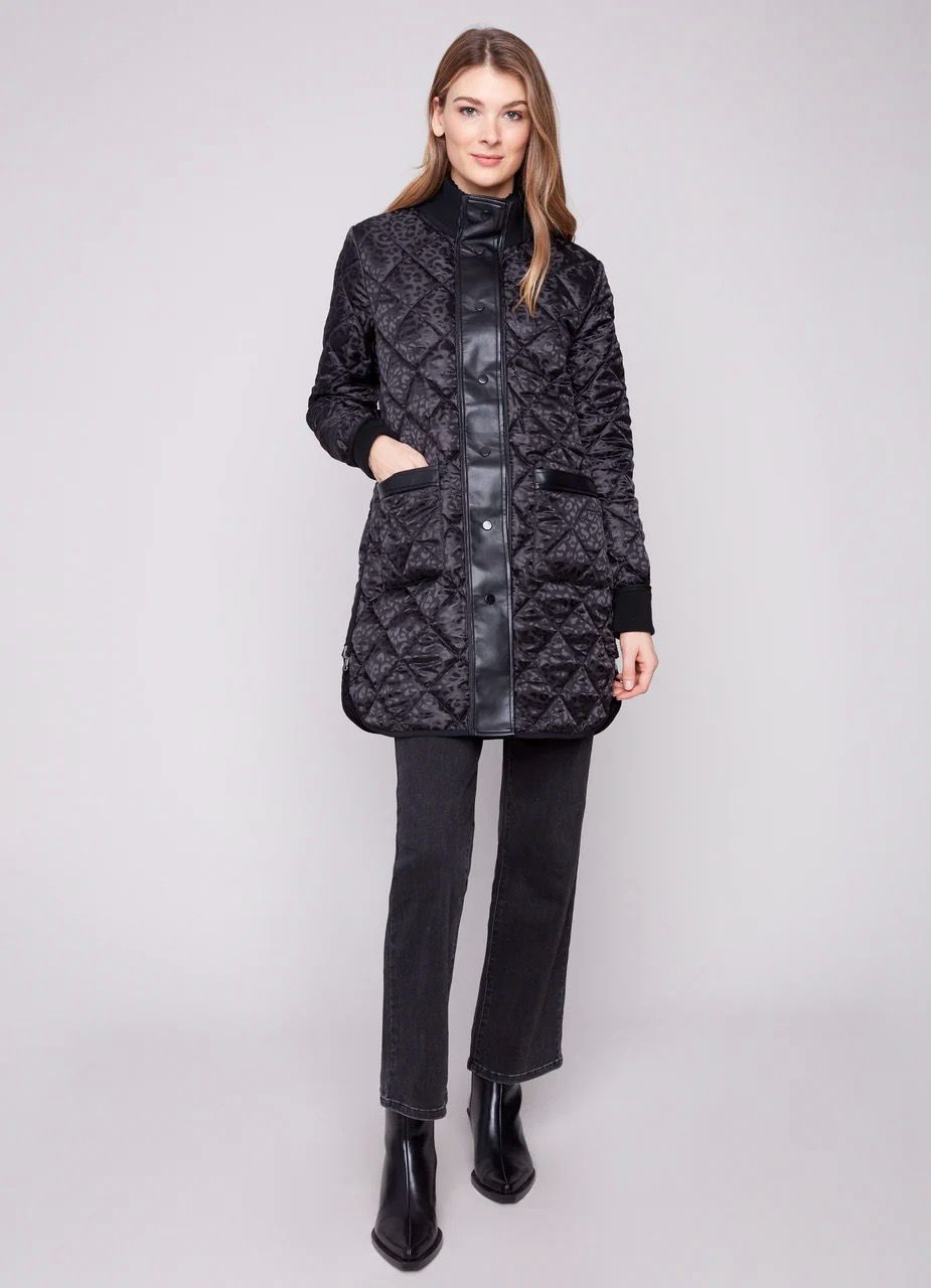 Charlie B C6313RP/135B Reversible QuiltPuffer-Bk