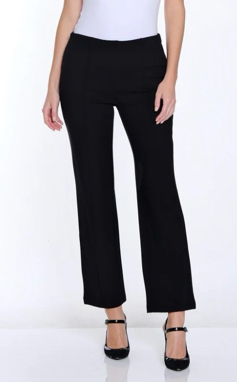 Slimsation M35707PM Pintuck Flare Ankle Pant-BK