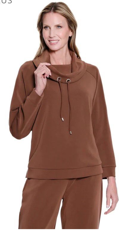 Slimsation M45704TM Drawstring Cowl Collar Top-Cho