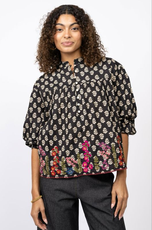 Ivy Jane 630385 Field of Flowers Top-Black