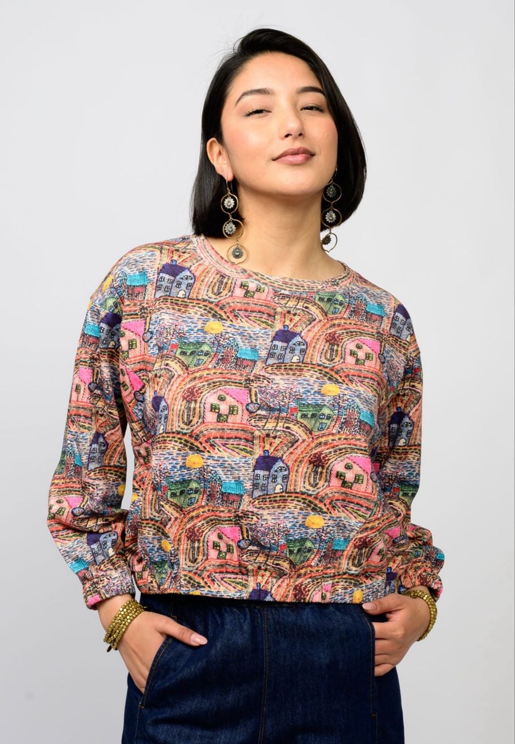 Ivy Jane 930050 Popover Novel Knit Top