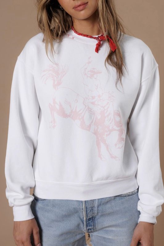 All Us Bucking Cowboy Long-Sleeve Sweatshirt