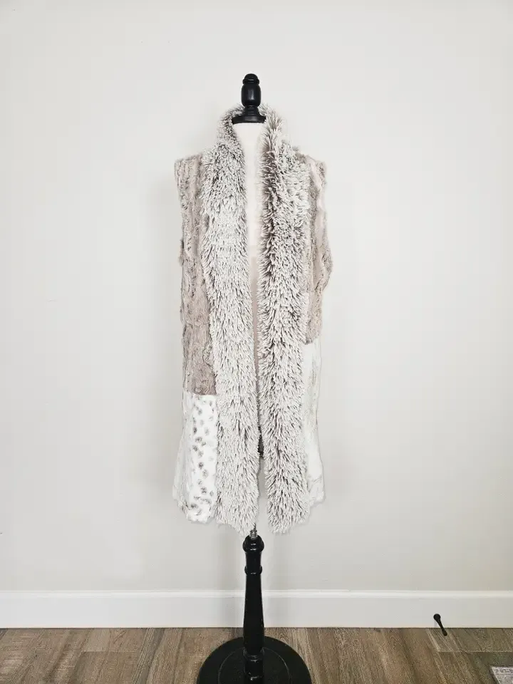 Vine Street 442 Mixed Vest-Cream