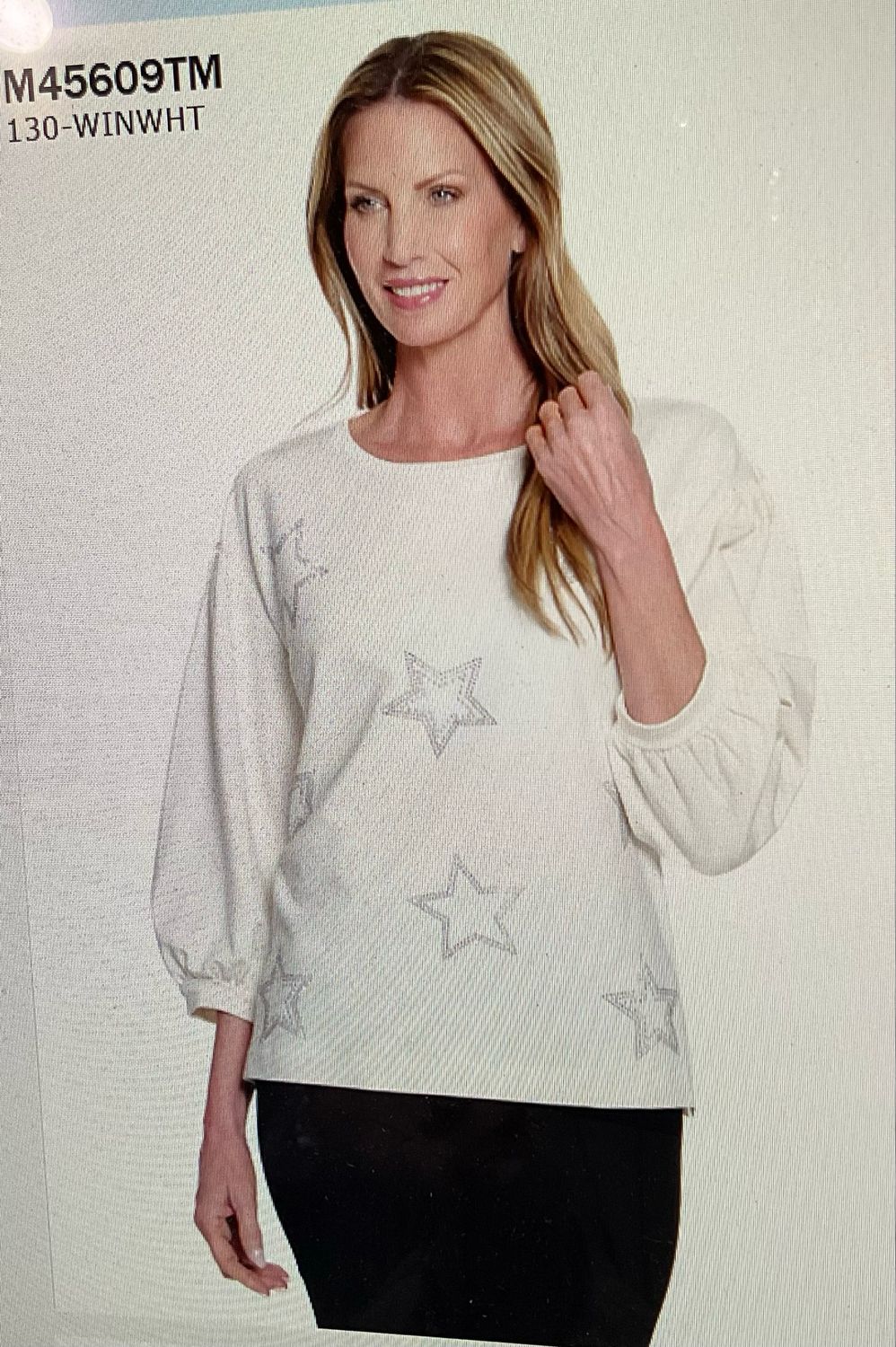 Multiples M45609TM Embellished Top-Winter White