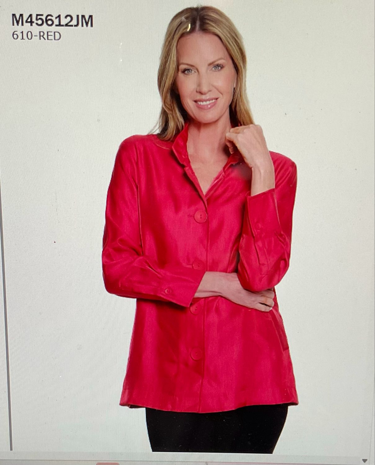 Multiples M45612JM Button Frt. Jacket-Red