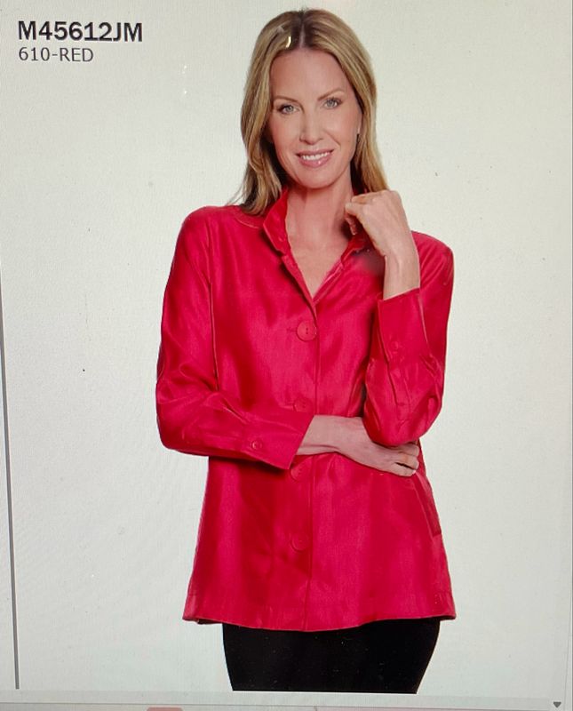 Multiples M45612JM Button Frt. Jacket-Red