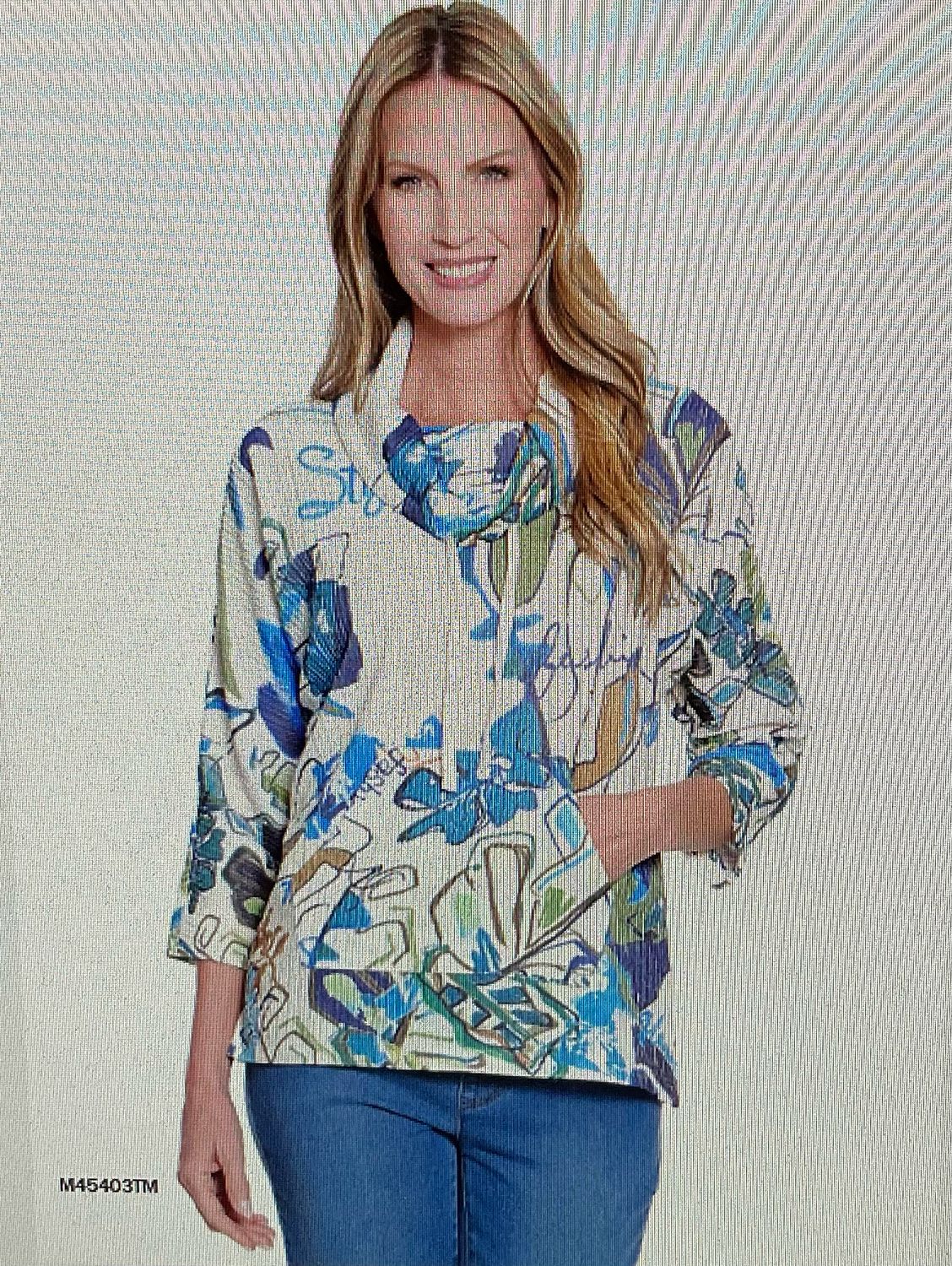 Multiples M45403TM Cowl Collar Kangaroo Pkt Top