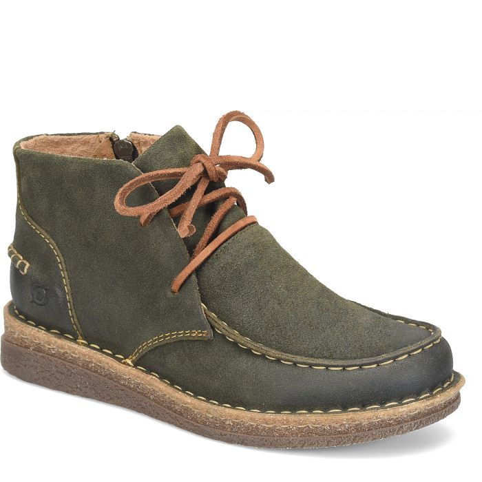 Born BR00448 Analia Ankle Boot- Distressed Olive