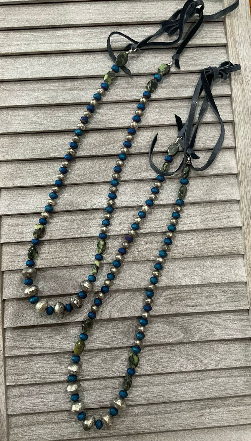 A Rare Bird Blue Stone Chunky Necklace