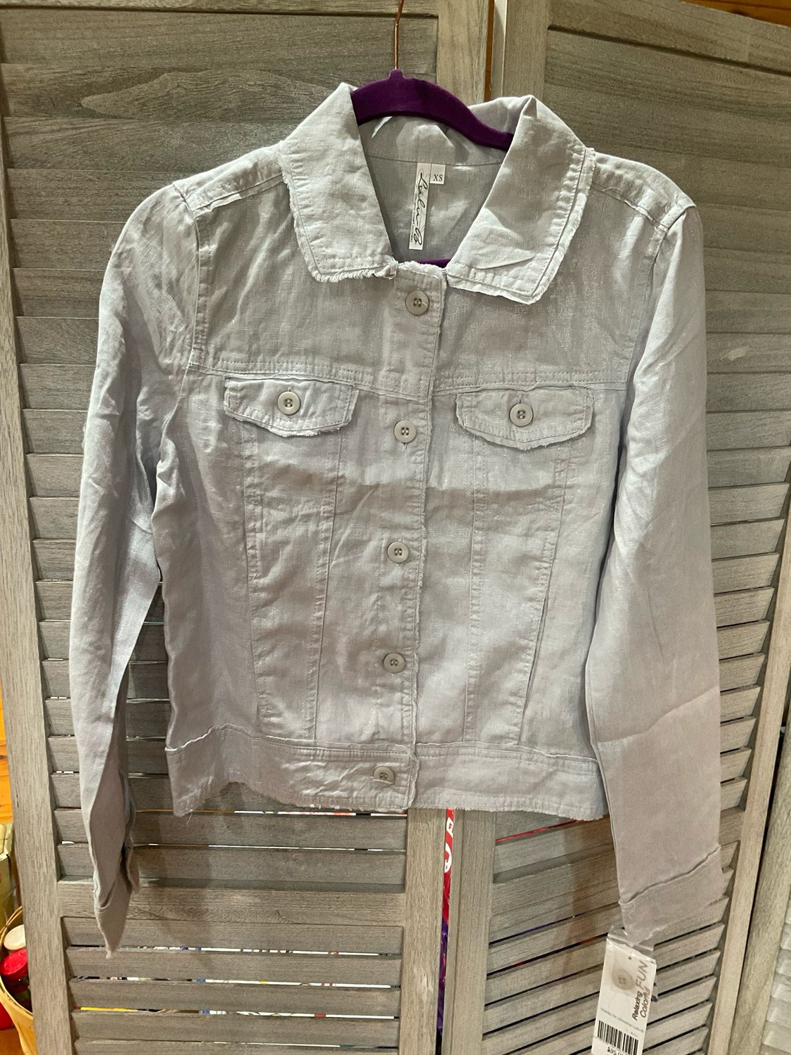 Lulu B LIN7403M Travel Jacket Silver Metallic