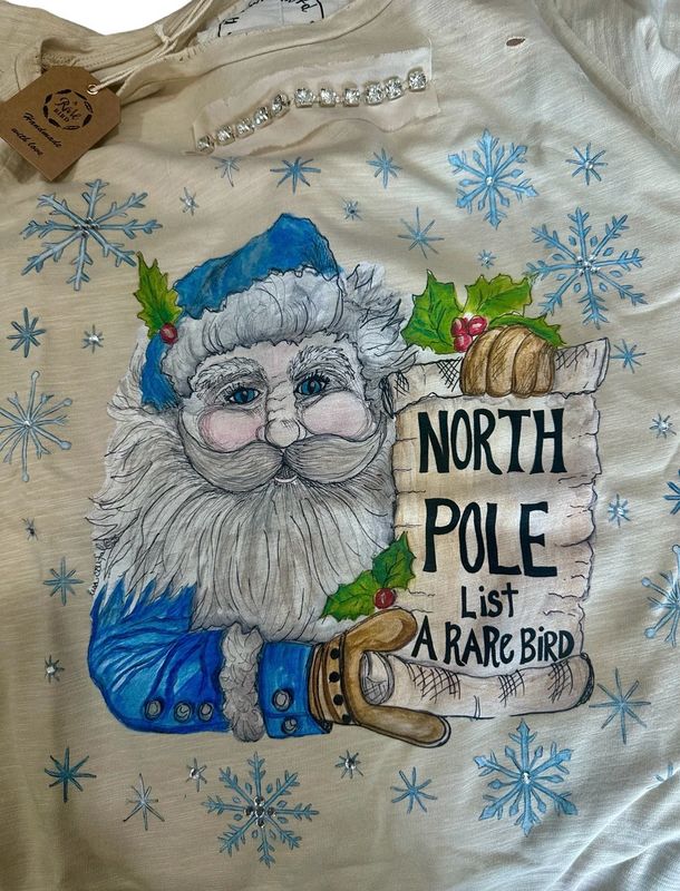 A Rare Bird North Pole Santa Tattered Shirt