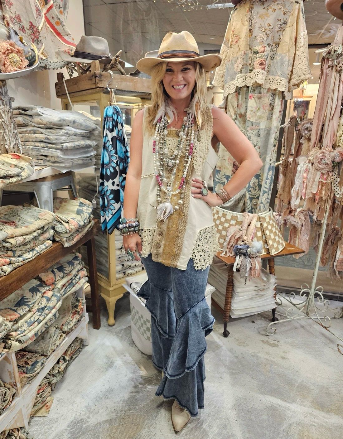 A Rare Bird Crochet Vintage Button Cami