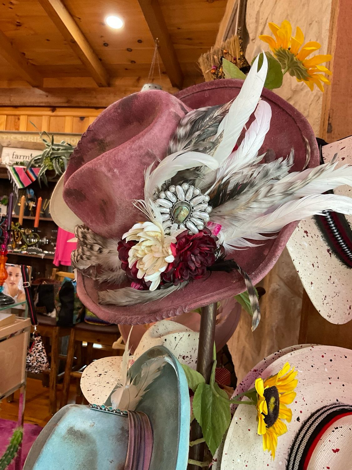 A Rare Bird Maroon Felt Hat-Adjustable One Size