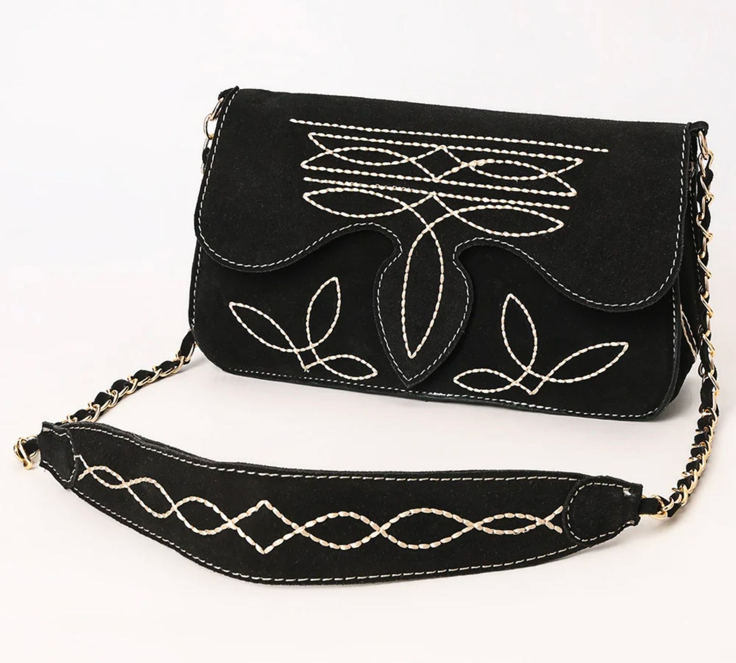 American Darling ADBGA692A Suede Clutch Bag